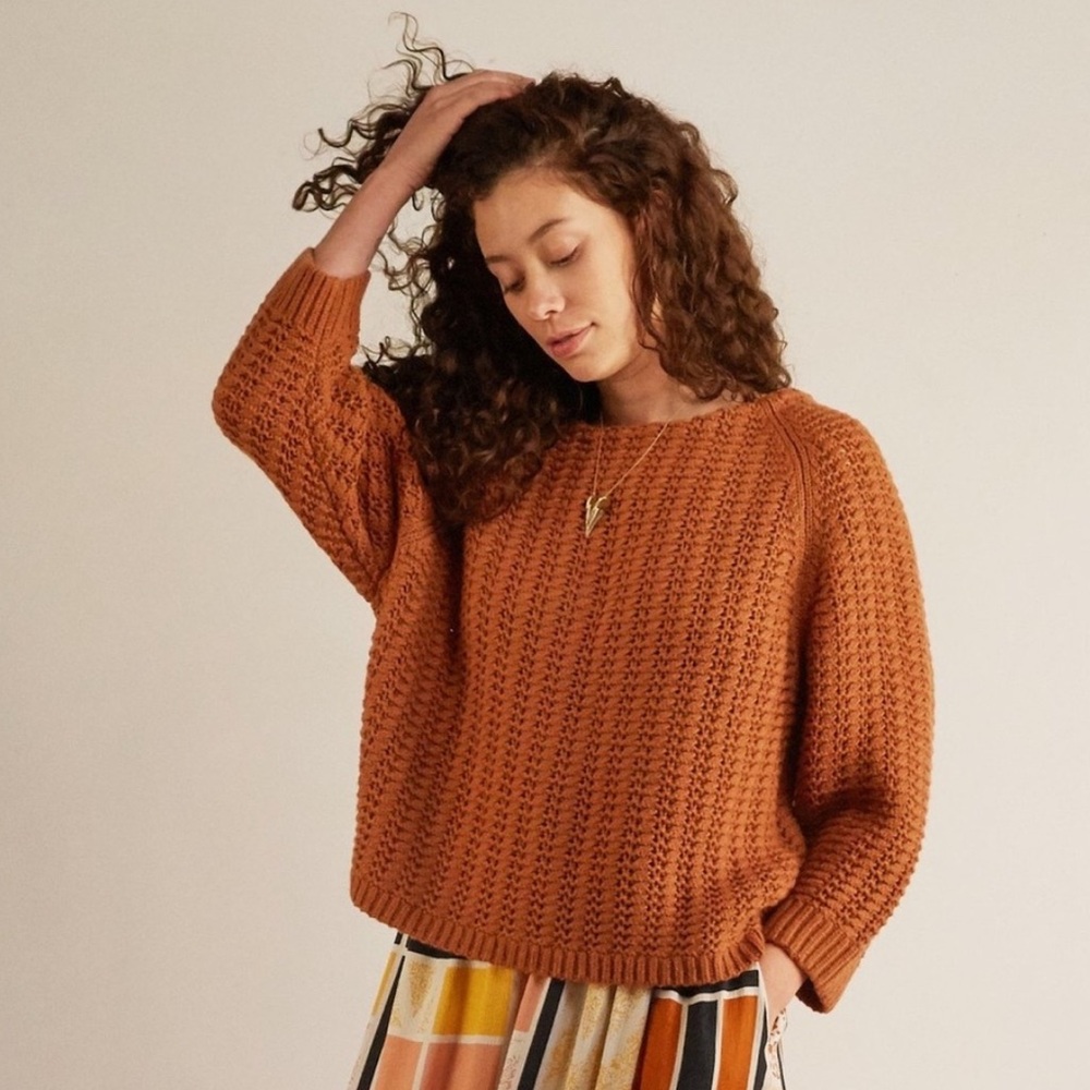 Women's Brown Crew Neck Sweater
